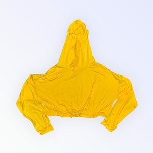 Lightweight Drawstring Cropped Hooded Shirt